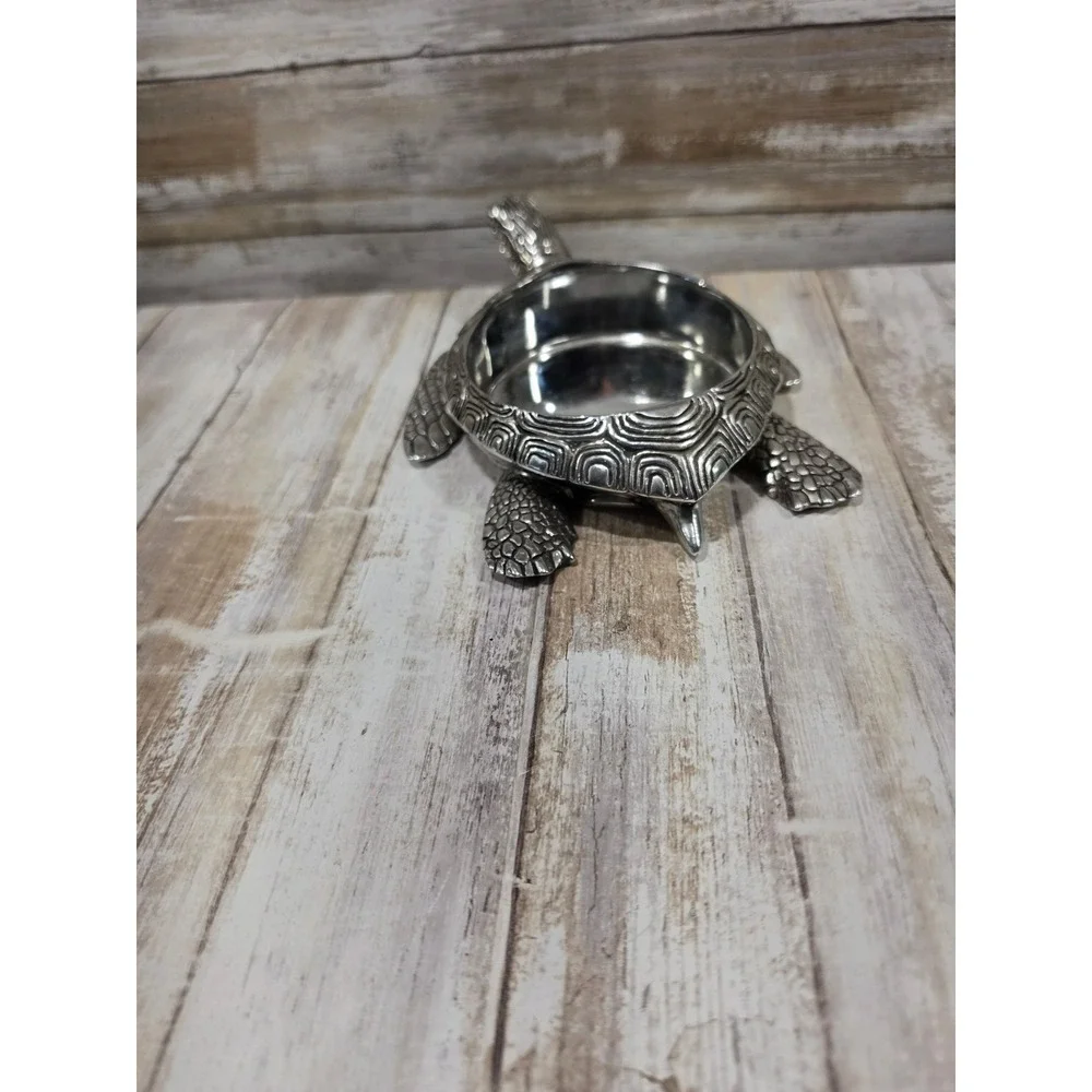 Yankee Candle Silver Metal‎ Turtle Jar Candle Holder Coastal Decor 1220031